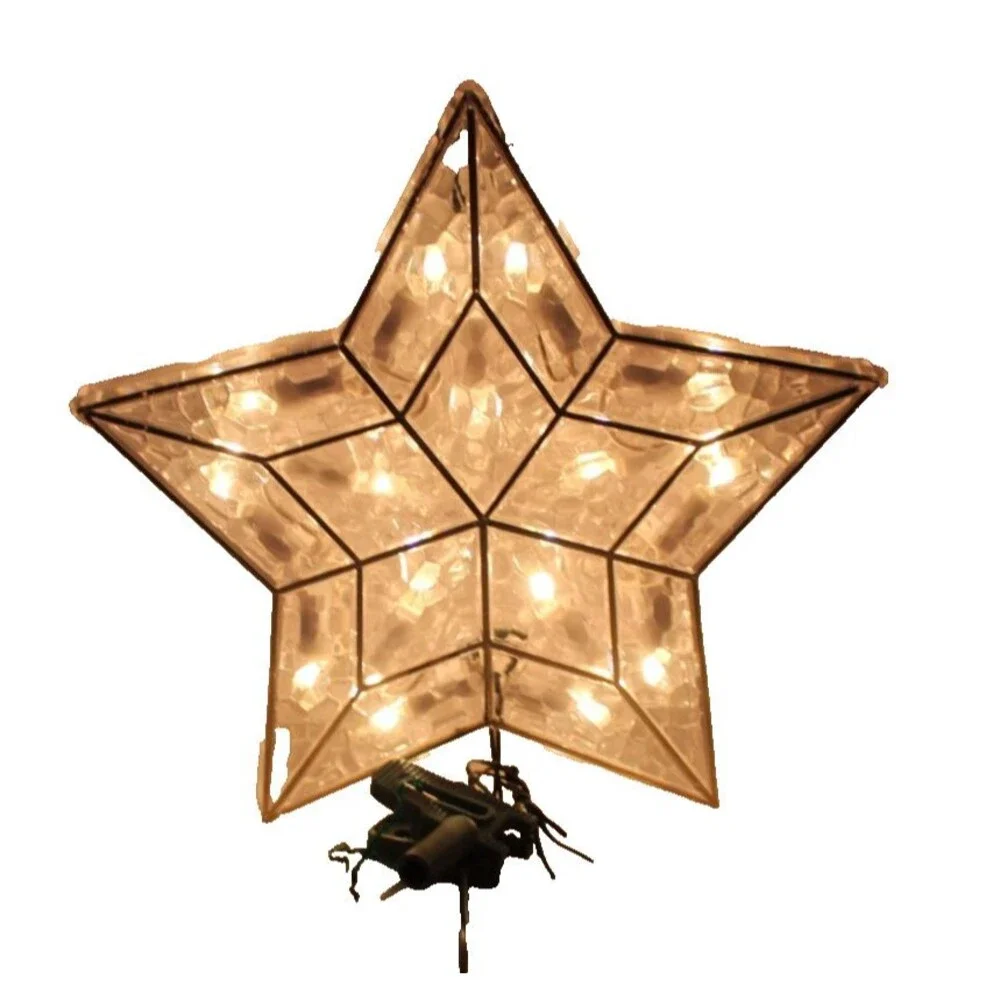 Vintage Everglow 15 Lite Star Tree Top  Christmas Tree Topper Made USA w/ Box